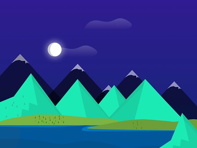 Illustrated North Quester lake scene